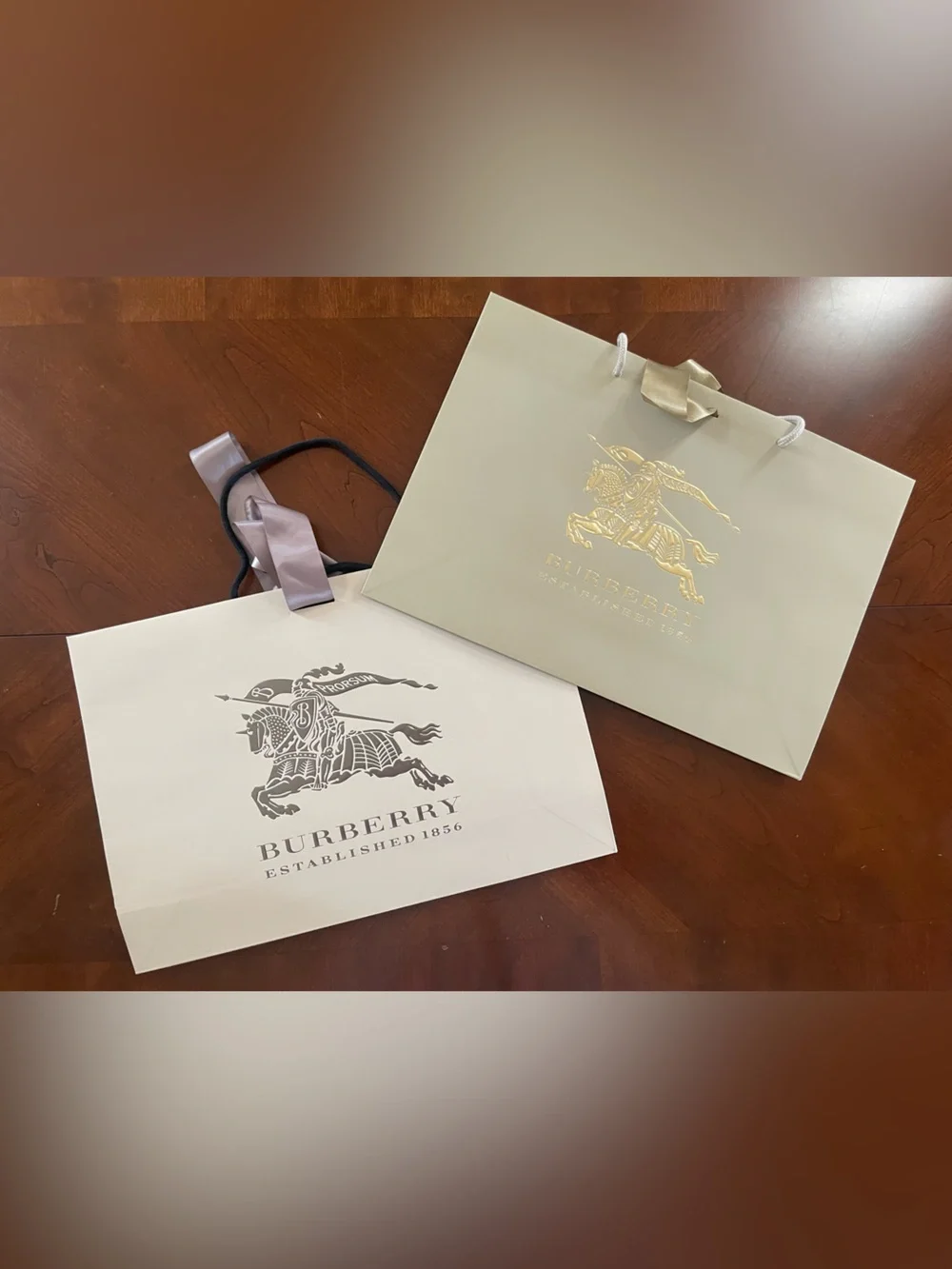 Burberry Equestrian Knight Prorsum Large Luxury Shopping Bags Set of 2